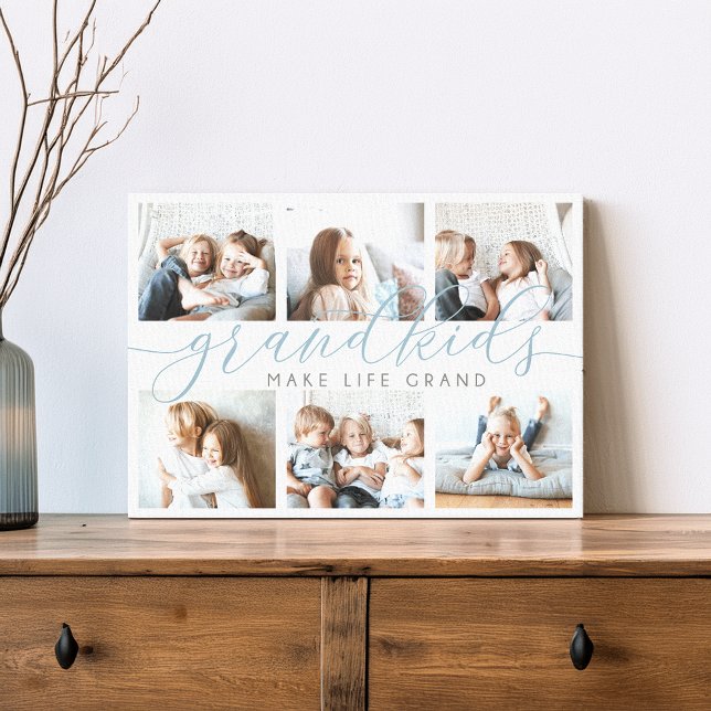 Slate | Grandkids Make Life Grand Photo Collage Canvas Print (Creator Uploaded)