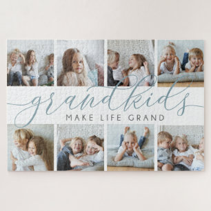 Slate   Grandkids Make Life Grand Photo Collage Jigsaw Puzzle