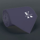 Slate Gray Elegant Monogram   Name | Two-Sided Tie<br><div class="desc">An elegant two-sided necktie featuring a bold white monogram across a smooth Slate Gray background. On top of this monogram sits your first or last name spelled out in all capitals. If you prefer a bolder look for the personal name inside of the large letter you can do the following:...</div>
