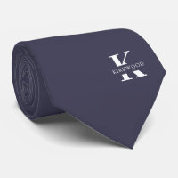 Slate Gray Elegant Monogram + Name | Two-Sided