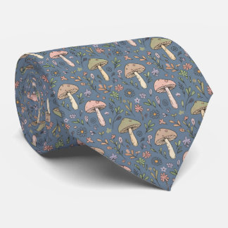 Slate Gray Fungi Botanical | Modern Groomsmen Tie