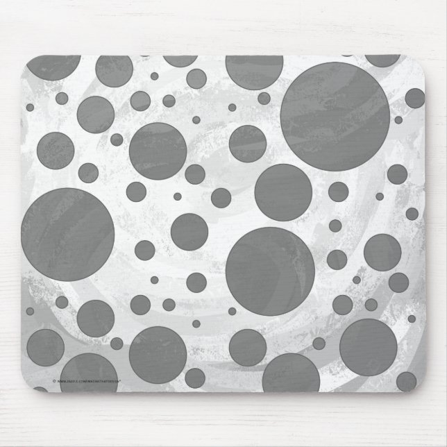 Slate Gray Polka Dot Pattern Mouse Mat (Front)