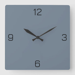 Slate Grey 708090 Colour - Option to Add Name Square Wall Clock