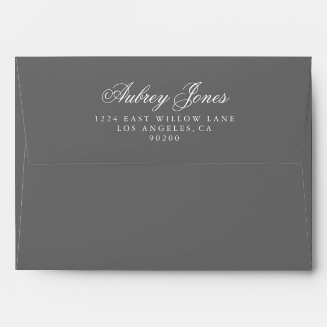 Slate Grey A7 Pre-Addressed Linen Envelopes (Back (Top Flap))