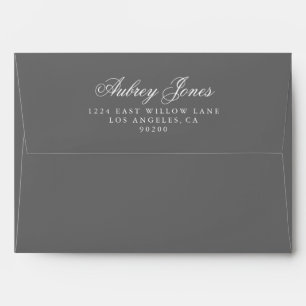 Slate Grey A7 Pre-Addressed Linen Envelopes