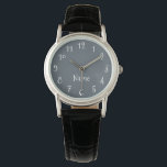 Slate Grey and White Numbers Watch<br><div class="desc">This sample is slate grey and white but you can pick your favourite colour for the solid colour background on this simple watch. You can customise the numbers and text with your favourite colour too. The possibilities for colour combinations to match your wardrobe are virtually limitless! Also, don't forget that...</div>