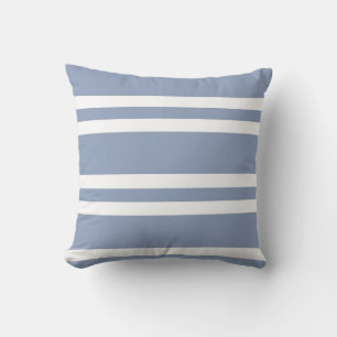 Slate Grey and White Striped Cushion