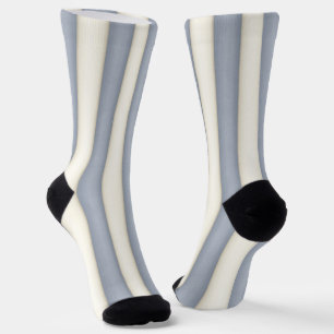 Slate Grey & Antique White Vertical Stripes Socks
