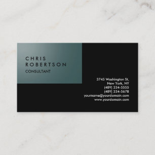 Slate Grey Black Chic Creative Business Card