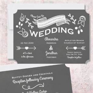 Slate Grey Chalk Style Invitation