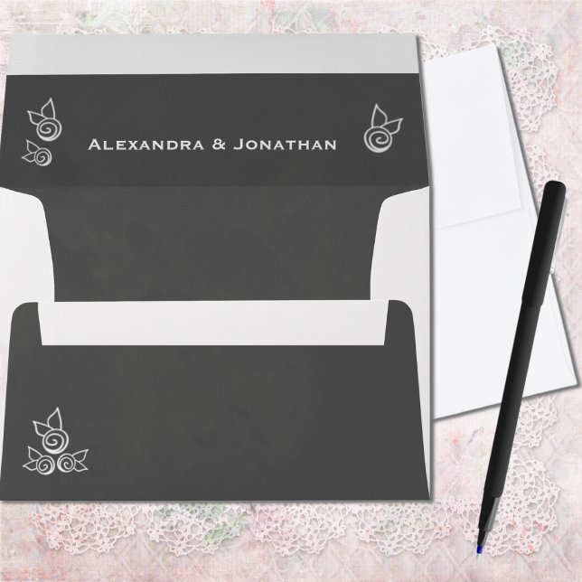 Slate Grey Chalk Style Return Address Envelope (Creator Uploaded)