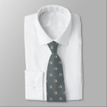 Slate Grey Coffee Latte Monogram Initials Pattern  Tie<br><div class="desc">Slate Grey Coffee Latte Monogram Initials Pattern neck tie

Match this tie with a face mask from our shop in the formal wear section.  Visit our shop for a variety of colours and patterns.</div>