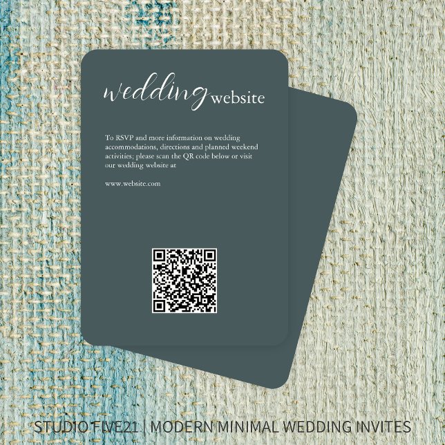 Slate Grey • Elegant Modern Wedding Enclosure Card (Creator Uploaded)