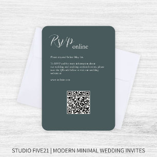 Slate Grey • Elegant Modern Wedding RSVP Card