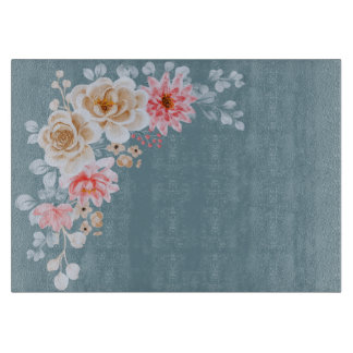 Slate Grey Floral Bouquet Cutting Board