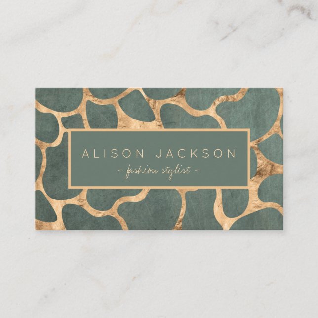 Slate grey gold classy wallpaper personal stylist business card (Front)