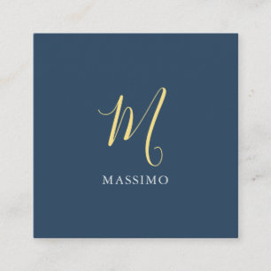 Slate Grey Jasmine Monogram Own Name Special Gift Enclosure Card