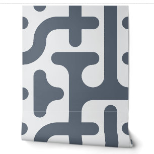 Slate Grey Jumbo Retro Geometric Bubble Wallpaper