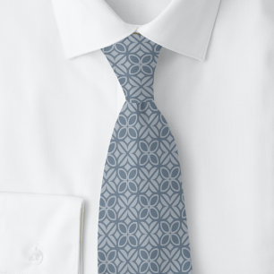 Slate Grey Leaves & Lines Tie