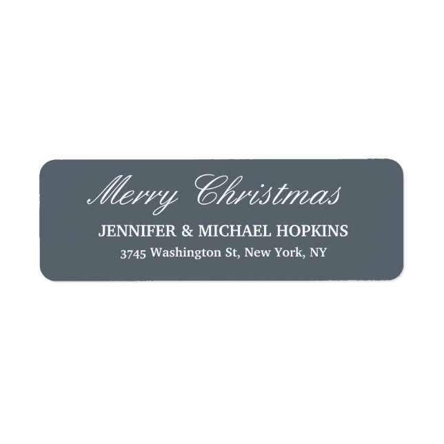 Slate Grey Merry Christmas Message Family Sheet (Front)