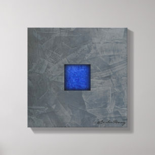 Slate Grey Modern Canvas Art — Cobalt Blue