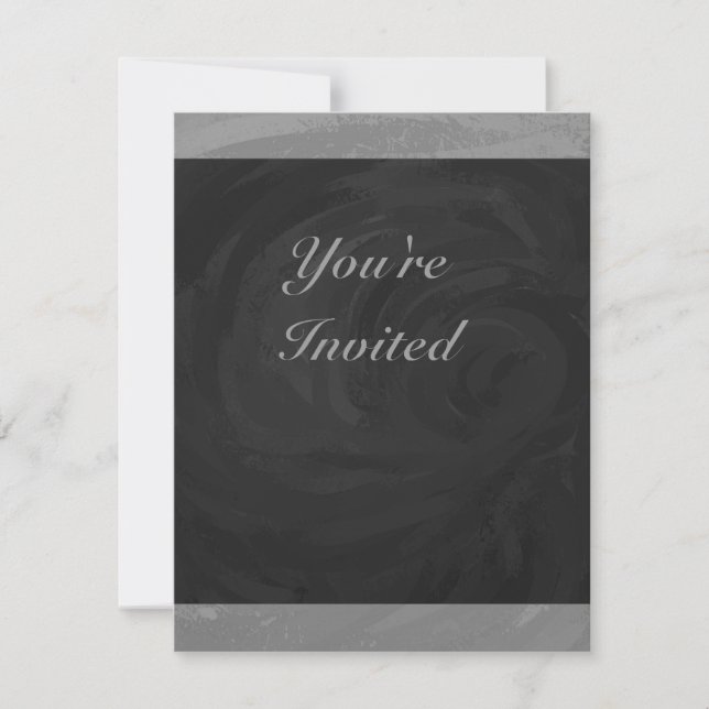 Slate Grey Monogram Invitation (Front)