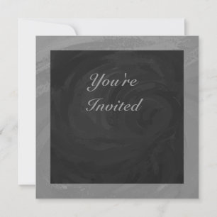 Slate Grey Monogram Invitation