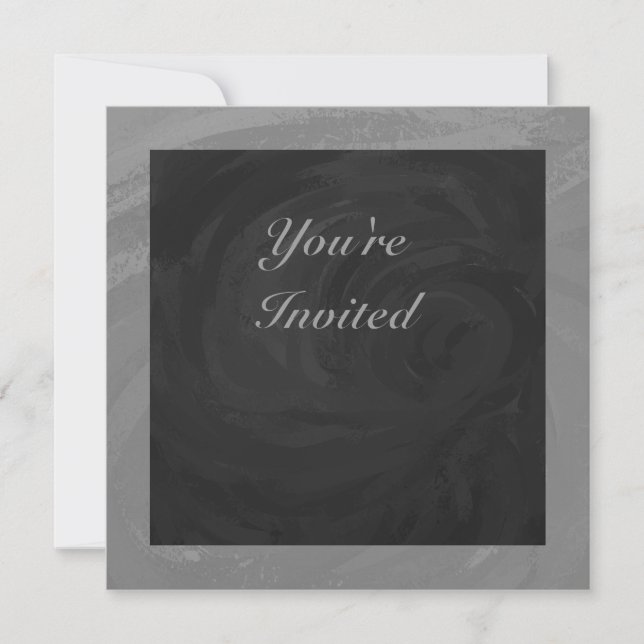 Slate Grey Monogram Invitation (Front)