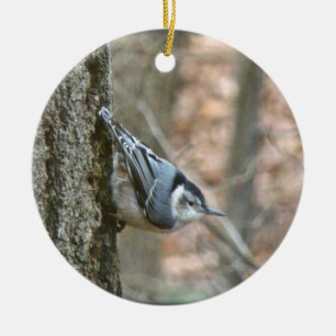 Slate Grey Nuthatch Christmas Songbird Ornament
