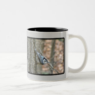 Slate Grey Nuthatch Songbird Coordinated Items Two-Tone Coffee Mug