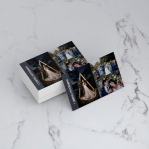 Slate Grey Photo Collage Professional Photographer Business Card