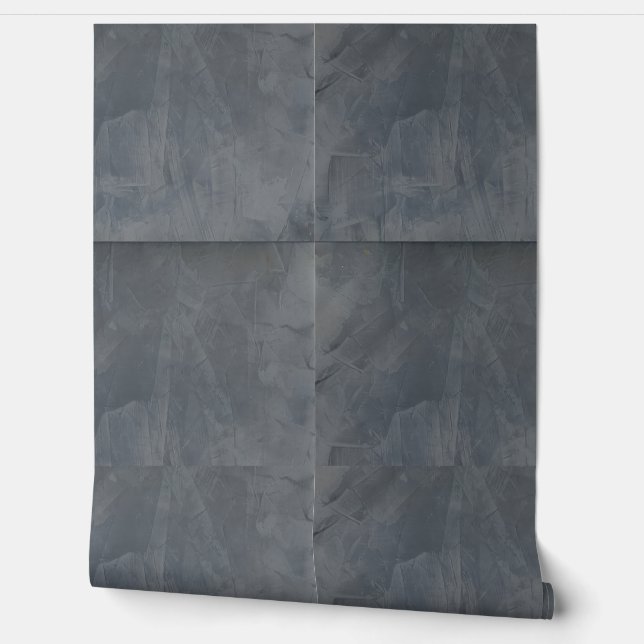 Slate Grey Plaster | Pro Architectural Finish Wallpaper (Unrolling)