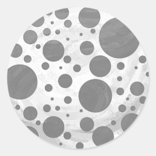Slate Grey Polka Dot Pattern Classic Round Sticker