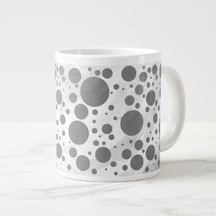 Slate Grey Polka Dot Pattern Large Coffee Mug