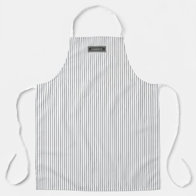 Slate Grey Railroad Stripe Bistro Foodie Apron (Front)