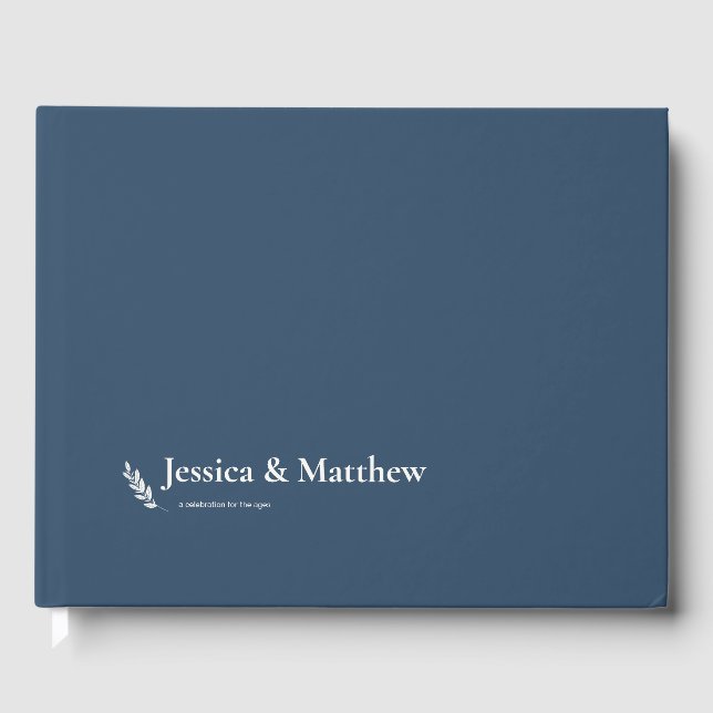 Slate Grey Rustic Chic Wedding Guest Book (Front)