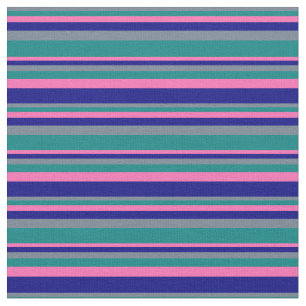 Slate Grey, Teal, Hot Pink, and Blue Pattern Fabric