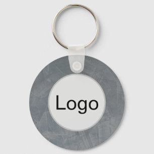 Slate Grey Venetian Plaster Logo Monogram Key Ring