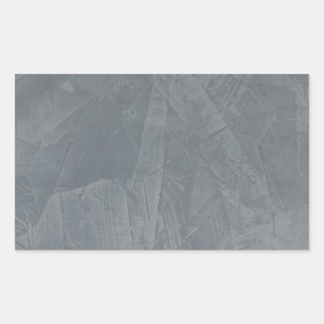 Slate Grey Venetian Plaster Rectangular Sticker (Front)