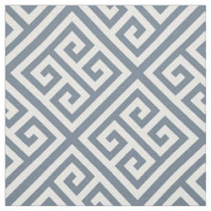Slate Grey White Med Greek Key Diag T Pattern #1 Fabric