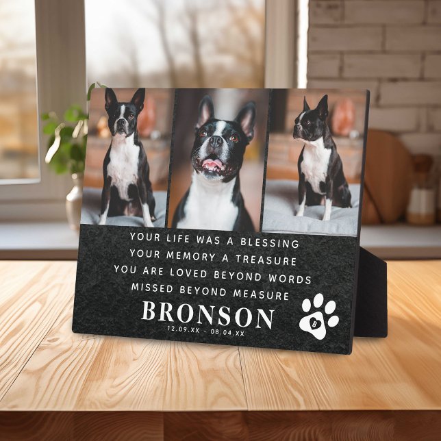 Slate Pet Loss Memorial Quote & Photo Collage Plaque (Creator Uploaded)