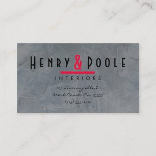 Slate Plaster Interior Designer Business Cards