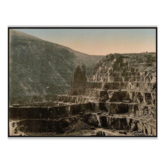 Slate quarries, Bethesda, Wales rare Photochrom Postcard