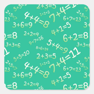 Slate Sums - Green Model Square Sticker