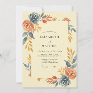 Slate Terracotta Painted Wedding Invitation
