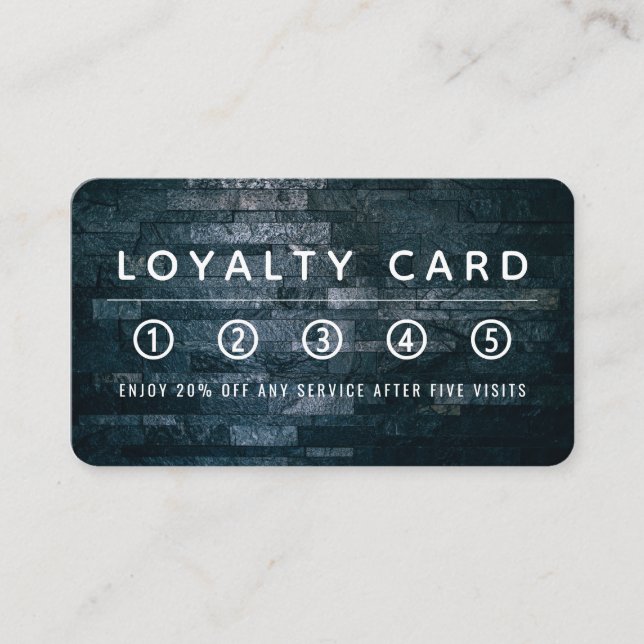 Slate Wall, Modern Style Loyalty Card (Front)