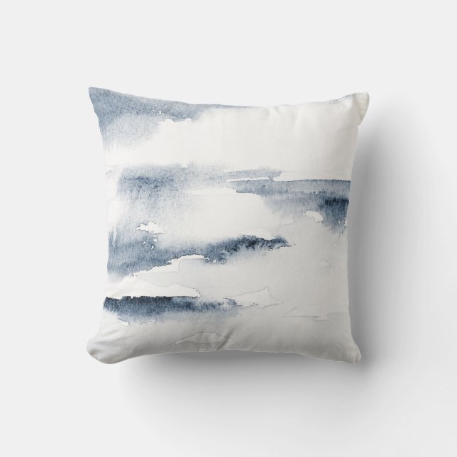 Slate Watercolor Abstract Cushion (Front)
