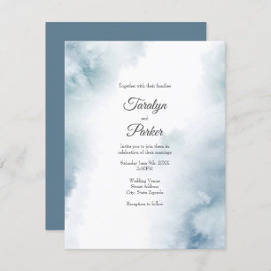 Slate Watercolor Abstract Frame Invitation