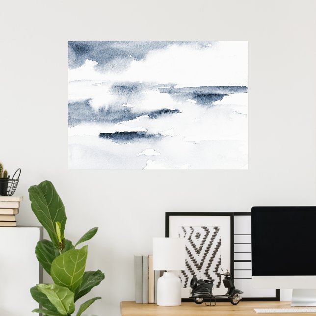 Slate Watercolor Abstract Poster (Home Office)