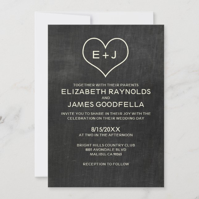 Slate Wedding Invitations (Front)